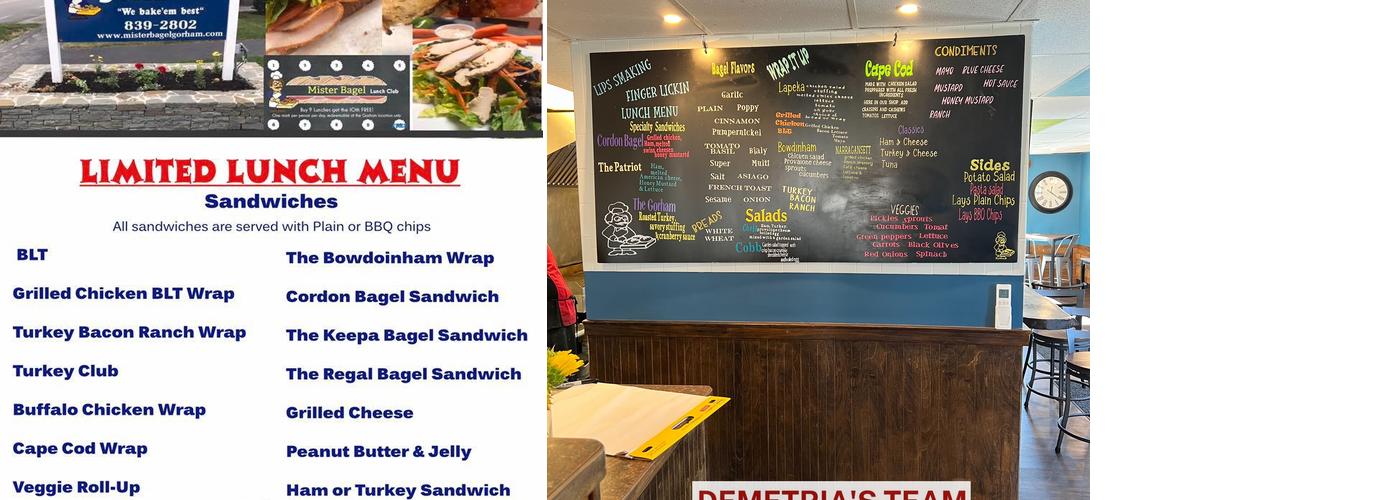Mr Bagel-Gorham Menu