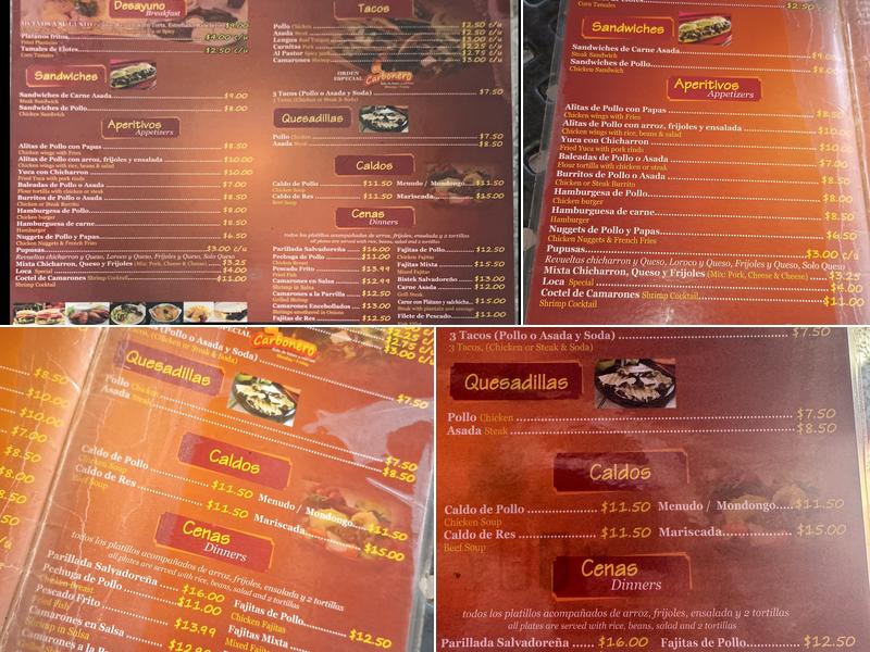 El Carbonero Menu