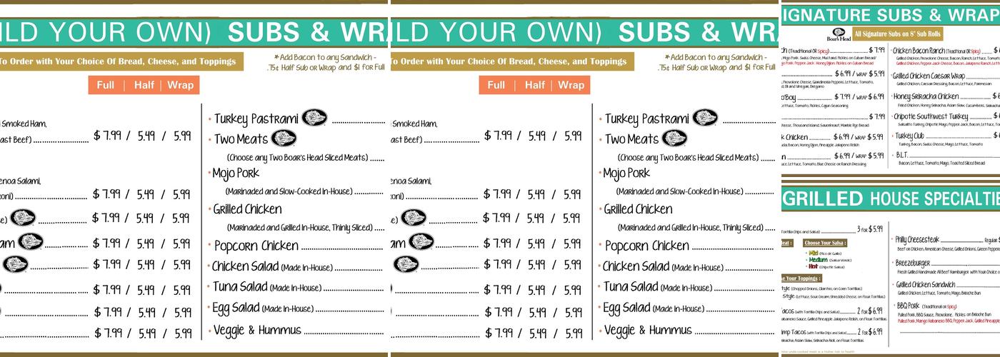 Bayshore Breeze Deli Menu