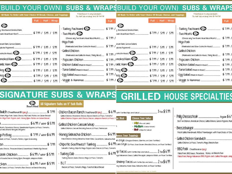 Bayshore Breeze Deli Menu