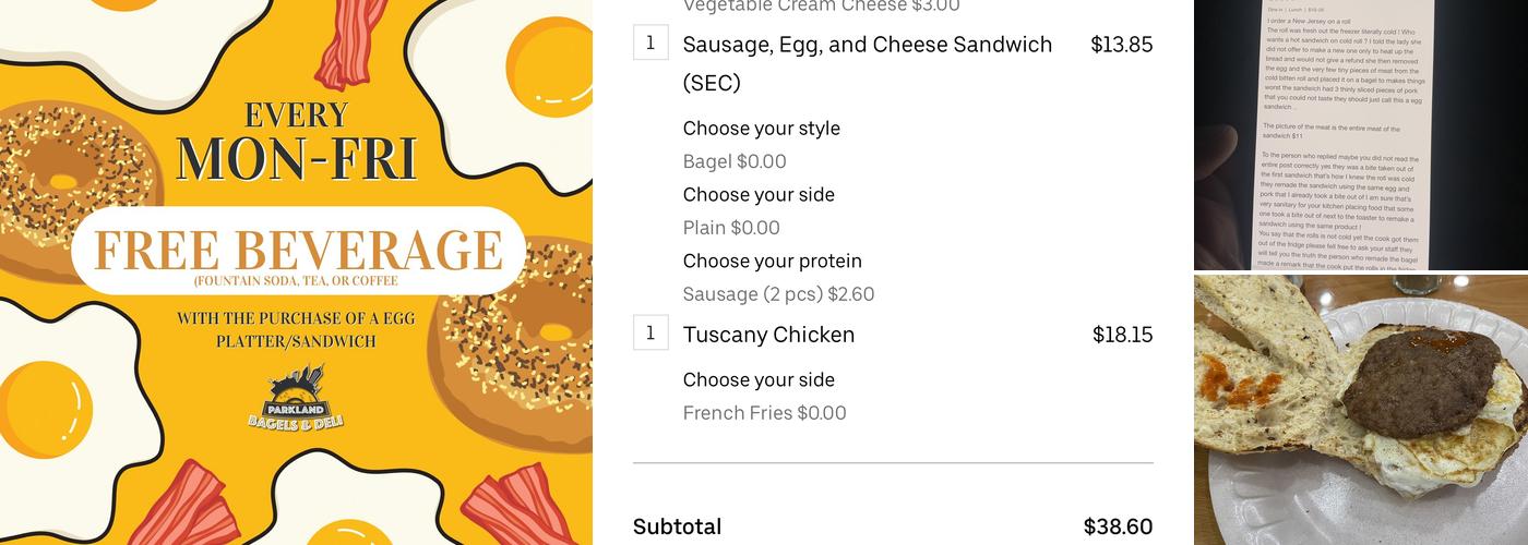 Parkland Bagels Menu