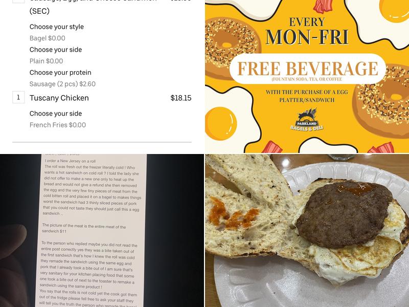 Parkland Bagels Menu