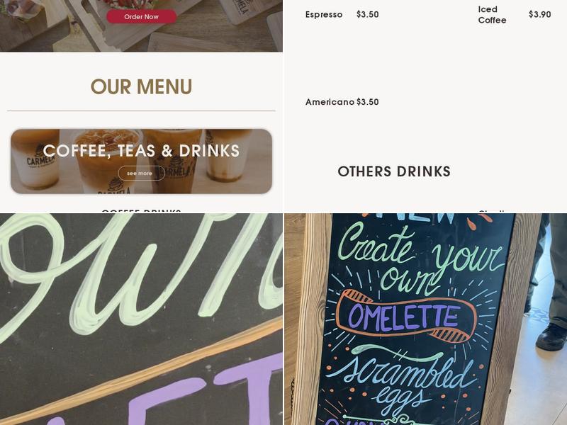 Carmela Coffee - Parkland Menu