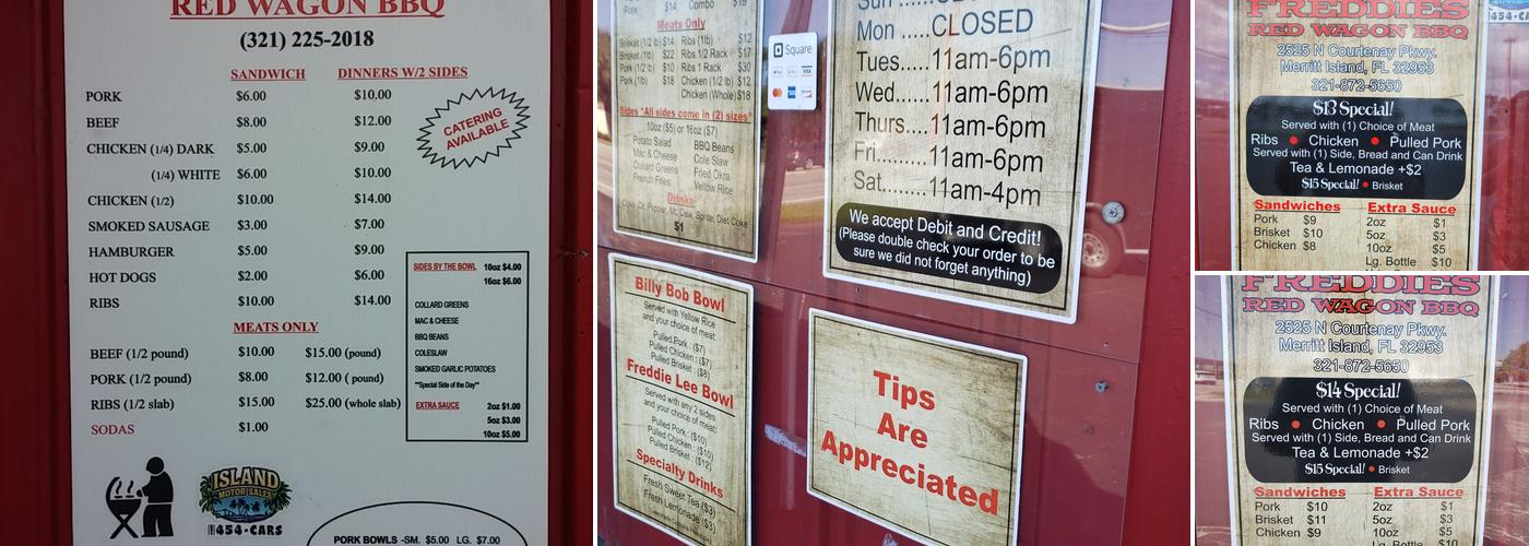 Red Wagon BBQ Shack Menu