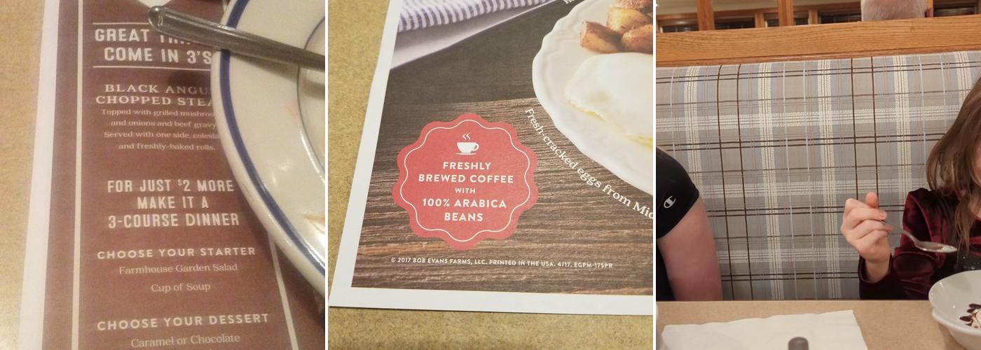 Bob Evans Menu
