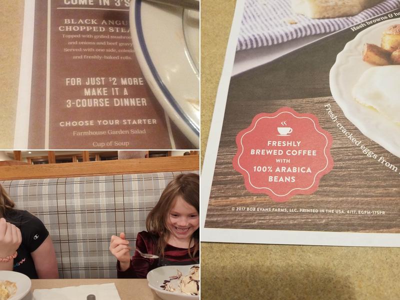 Bob Evans Menu