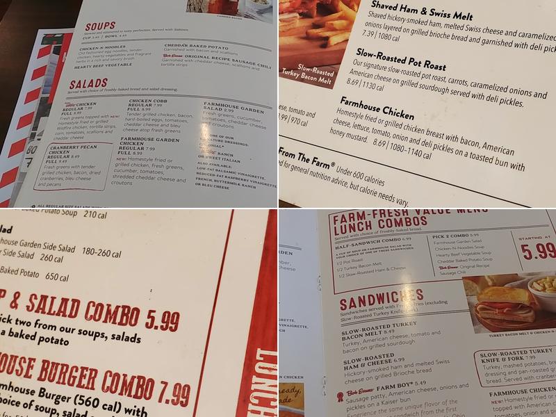Bob Evans Menu