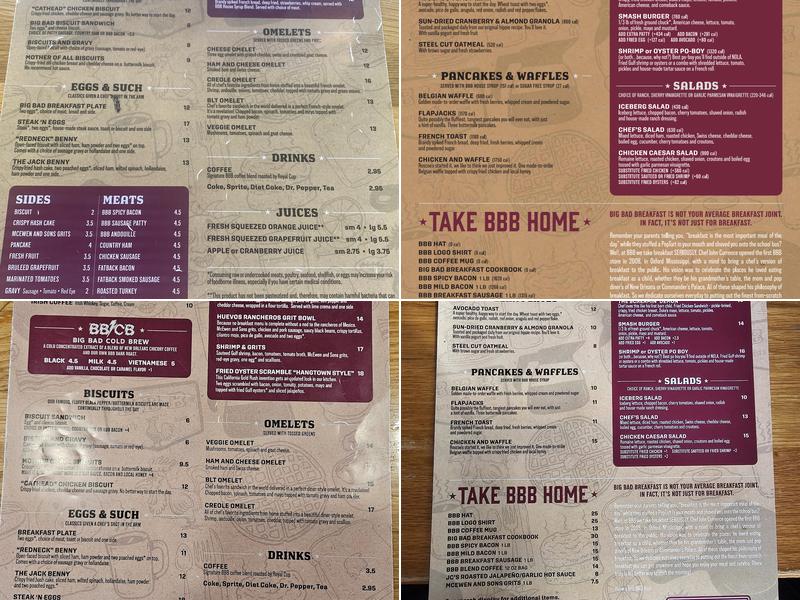 Big Bad Breakfast Menu