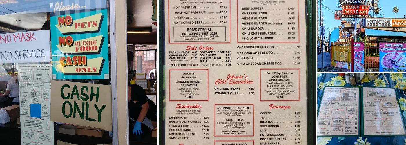 Johnnie's Pastrami Menu