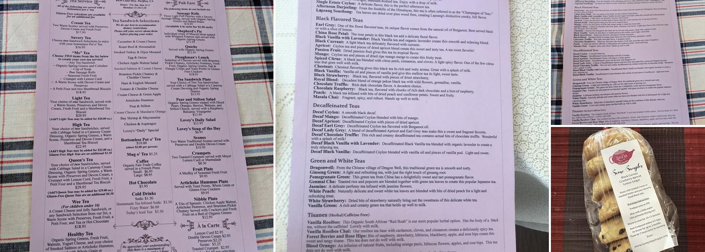 Lovey's Tea Shoppe Menu