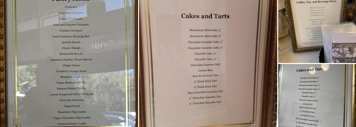 Crème Bakery Menu