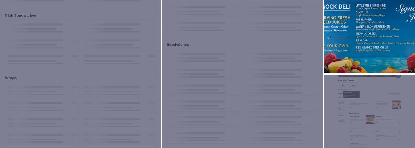 Pine Rock Grocery Menu