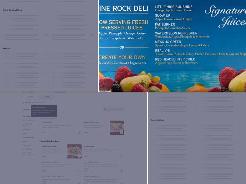 Pine Rock Grocery Menu