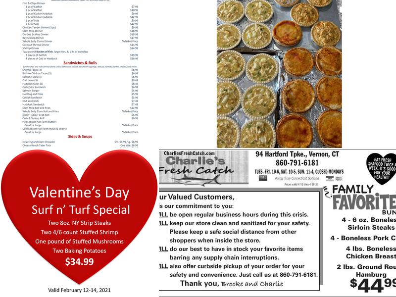 Charlie's Fresh Catch Menu