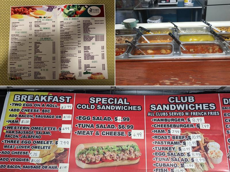 Primos Deli Menu