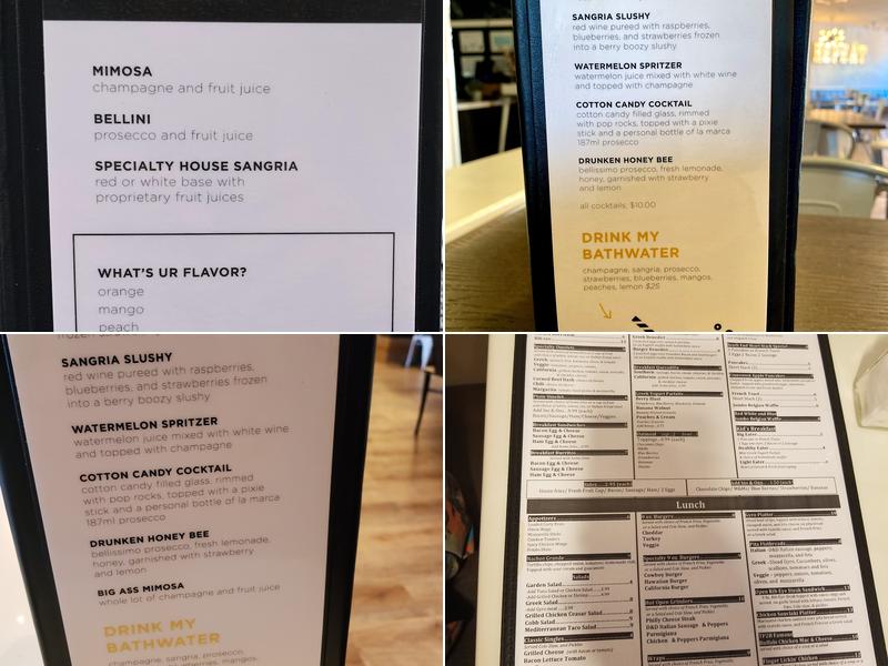 The Bakery Menu