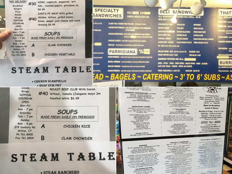 Wilton Deli Menu