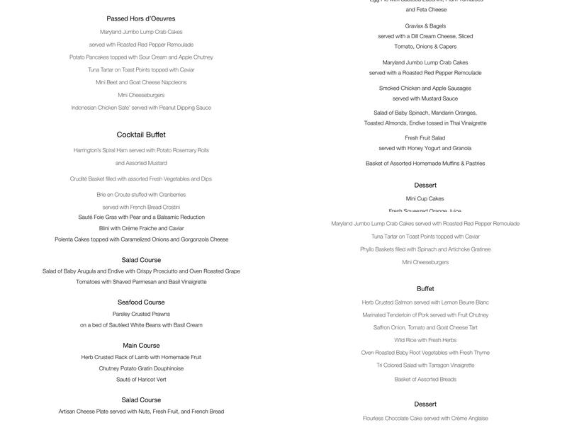 Browne & Co. Menu