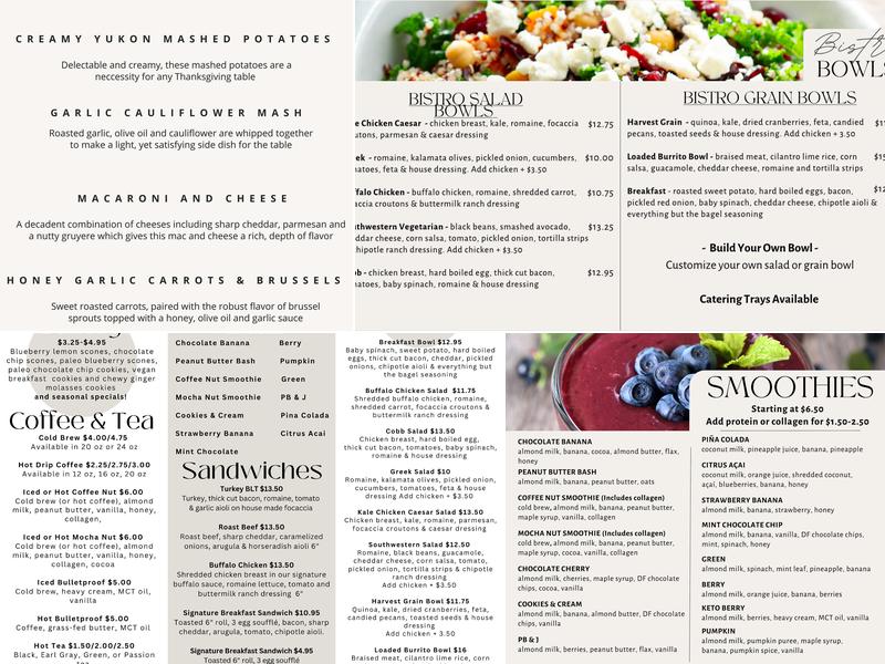 Box Bistro Menu