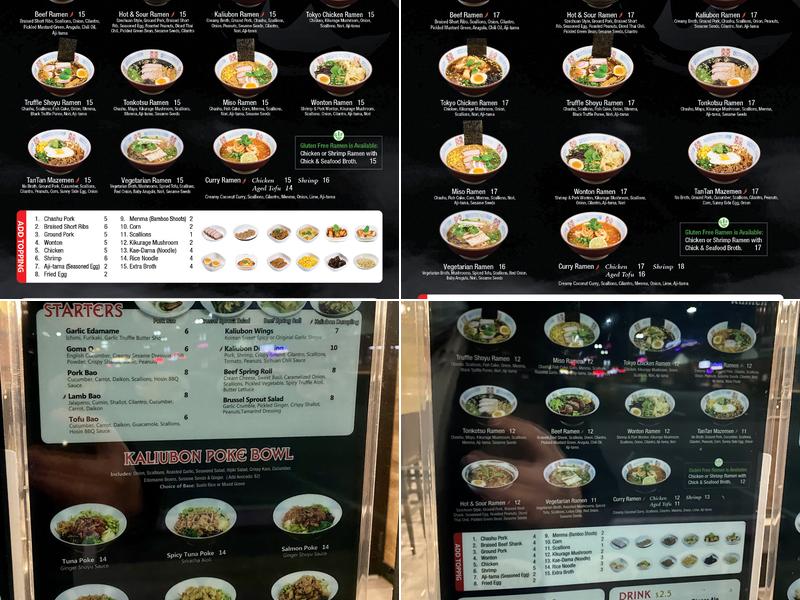 Kaliubon Ramen & Poke (Wethersfield) Menu
