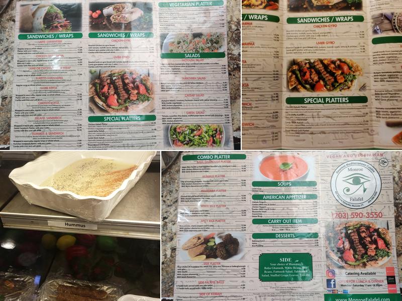 Monroe Falafel Menu
