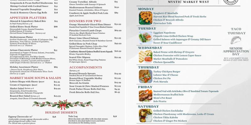 Mystic Market West Menu