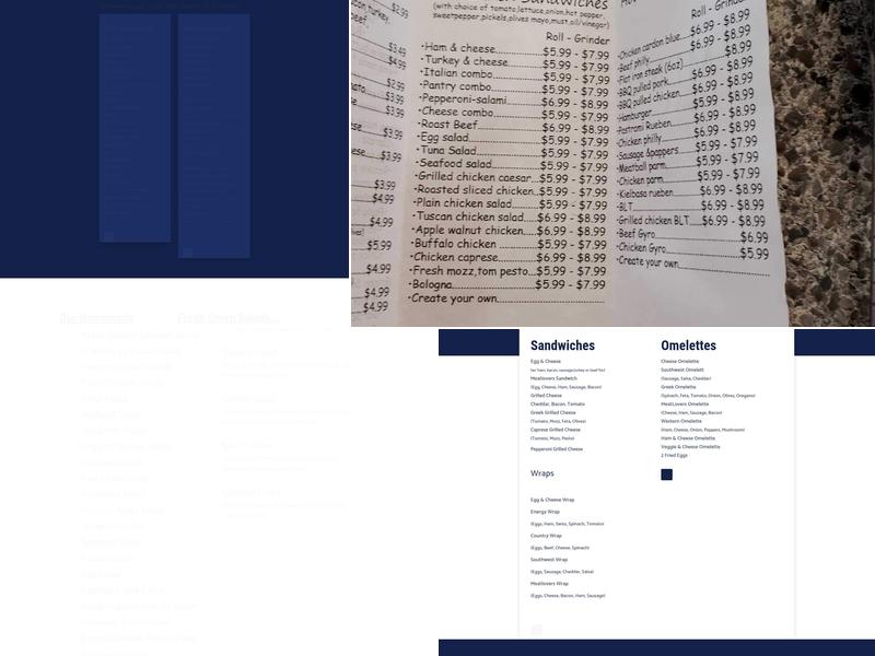 Nina’s Kitchen Menu