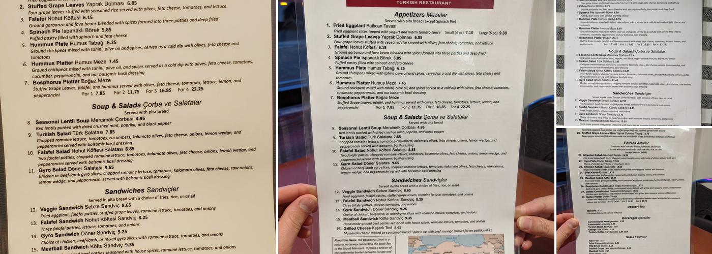 Bosphorus Menu