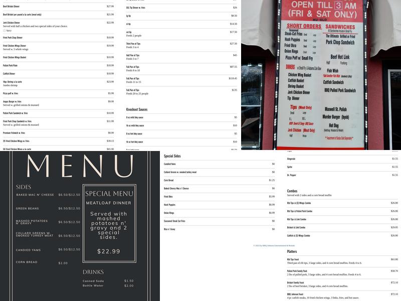 Honey Bay's BBQ Menu