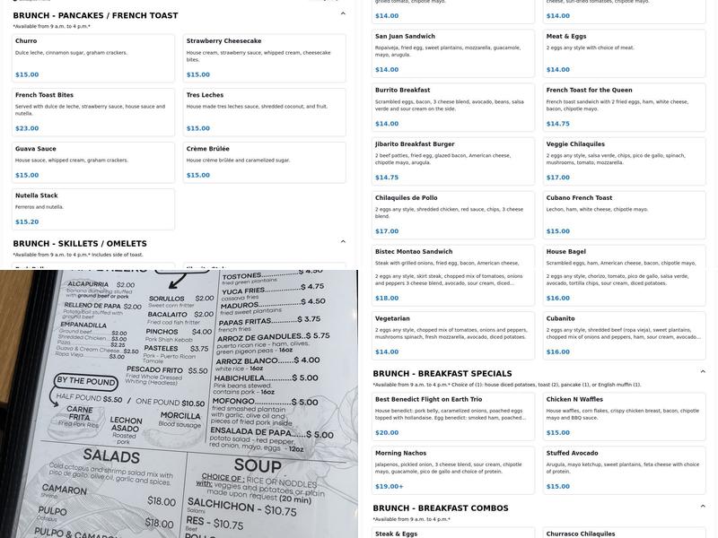 Jibaritos on Harlem Menu