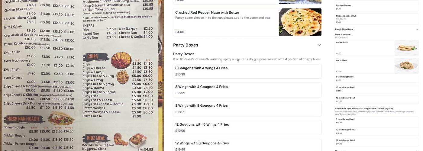 SUNNY'S TAKEAWAY Menu