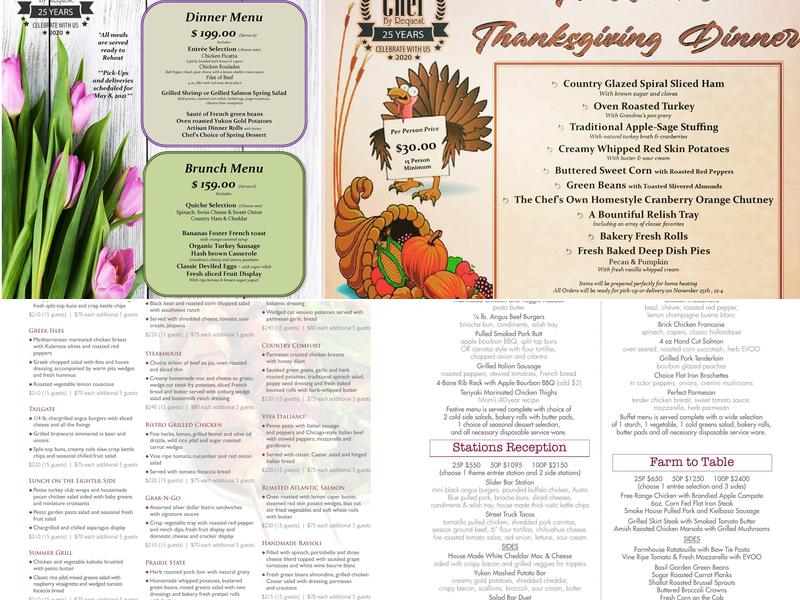 Chef By Request Menu