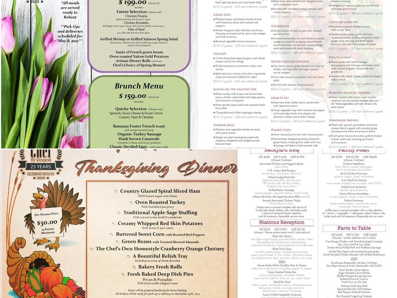 Chef By Request Menu