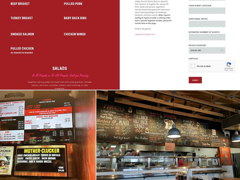 Sugarfire 64 Menu