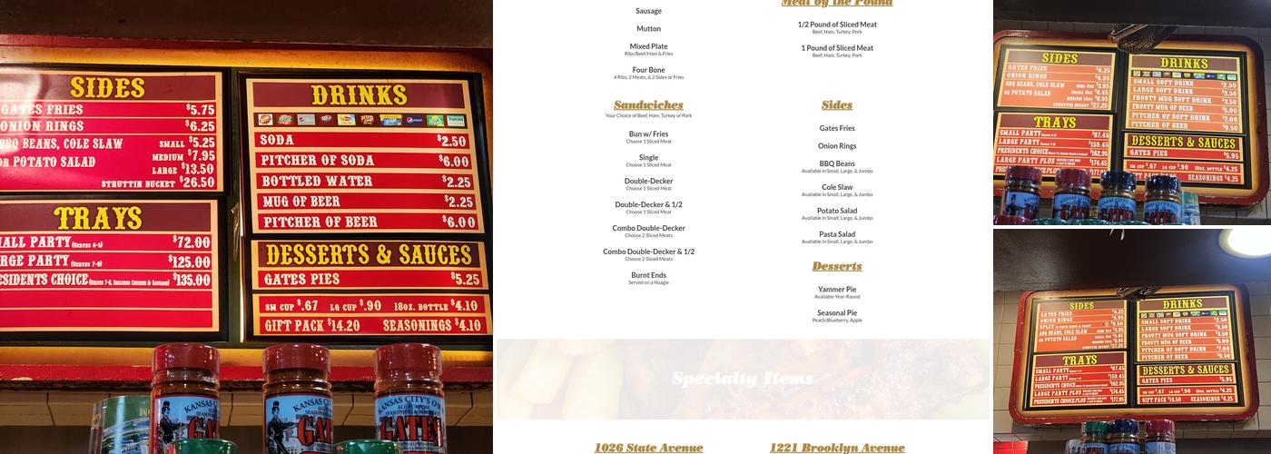 Gates Bar-B-Q Menu