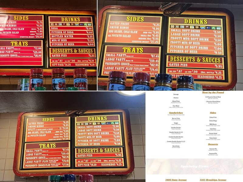 Gates Bar-B-Q Menu
