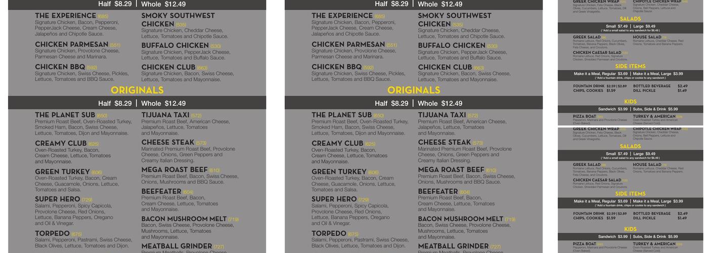 Planet Sub Menu