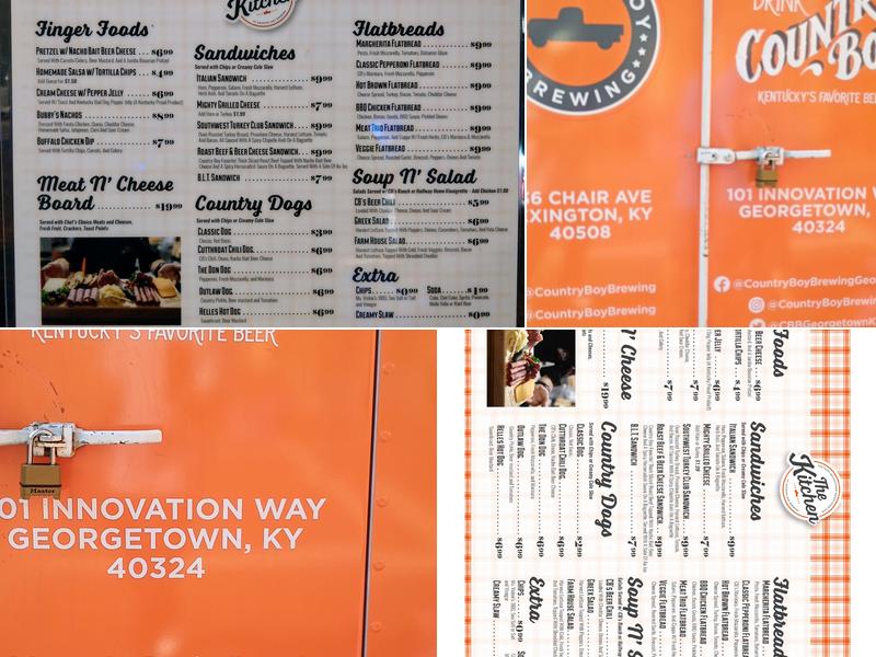 The Kitchen at Country Boy Brewing Menu