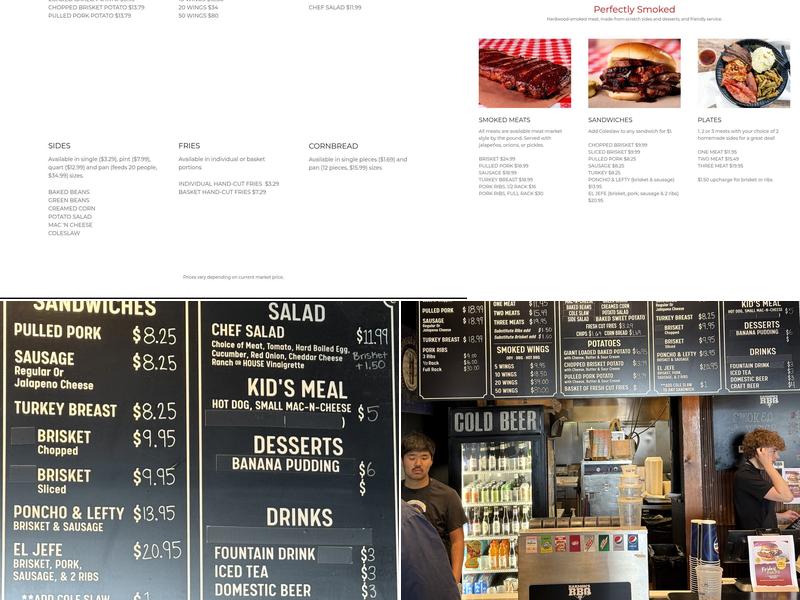Harmon’s Barbecue Menu