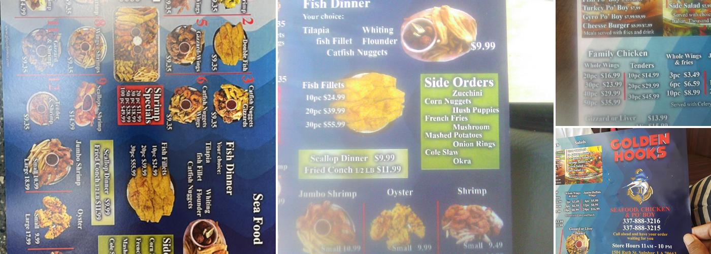 Golden Hooks Menu