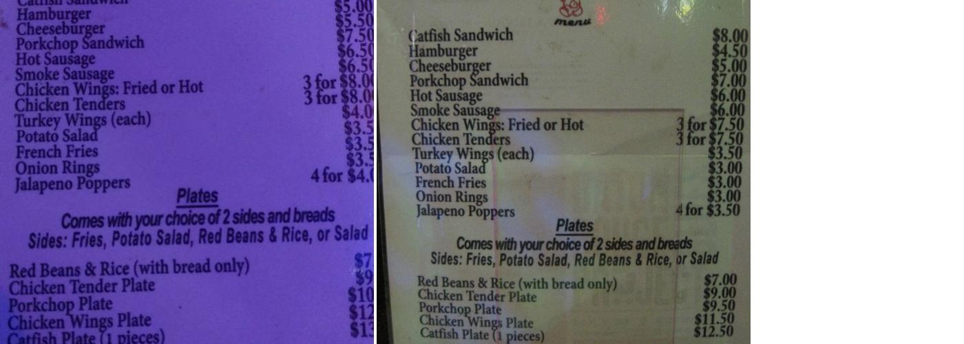 Teddy's Juke Joint Menu