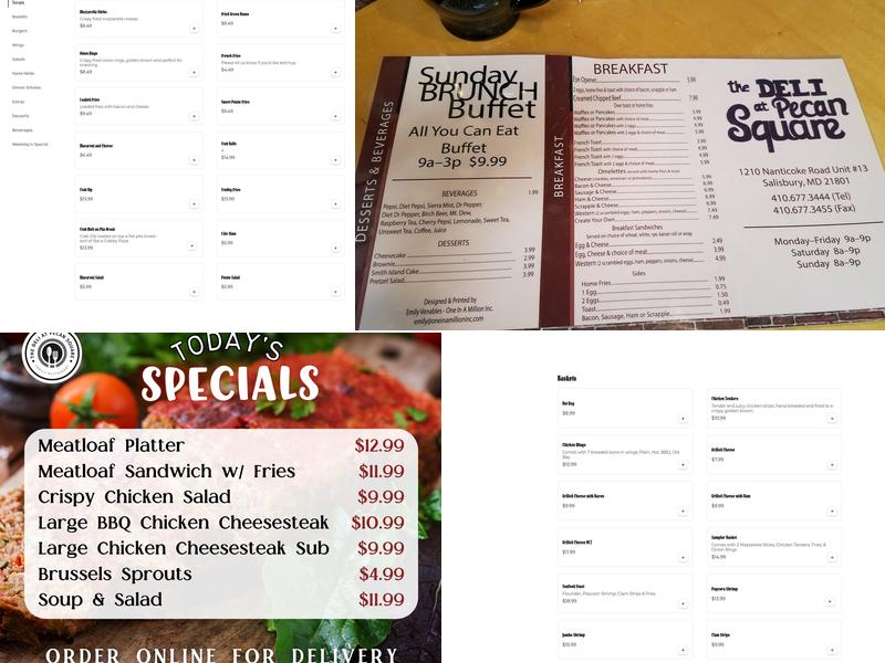 The Deli at Pecan Square Menu