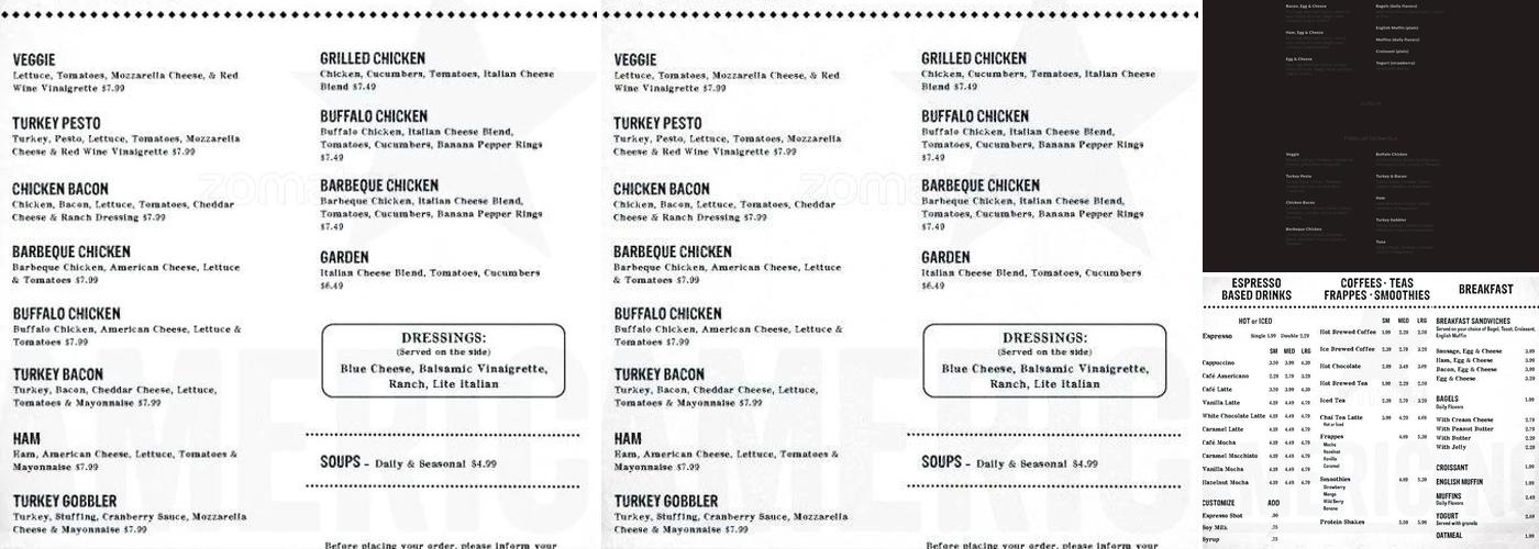 Americano Espresso Bar Menu