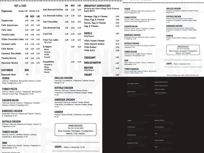 Americano Espresso Bar Menu