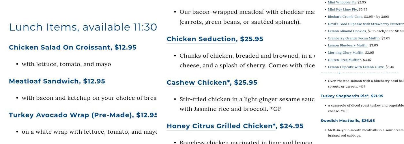 Renee’s Kitchen Menu