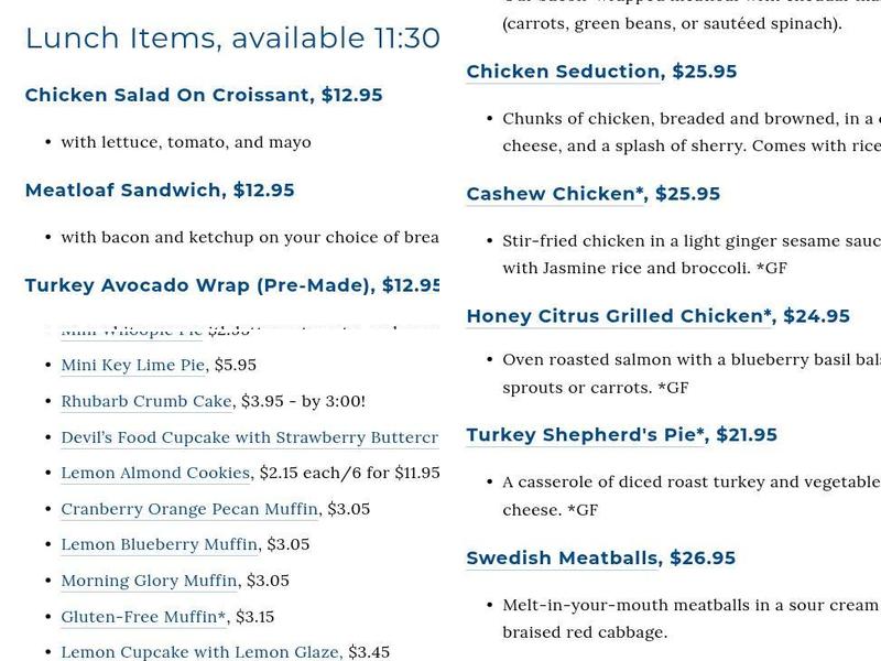 Renee’s Kitchen Menu