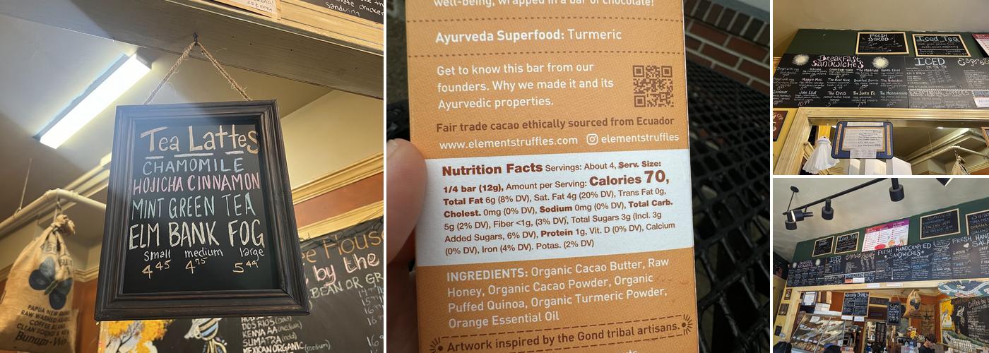 Charles River Coffee House Menu