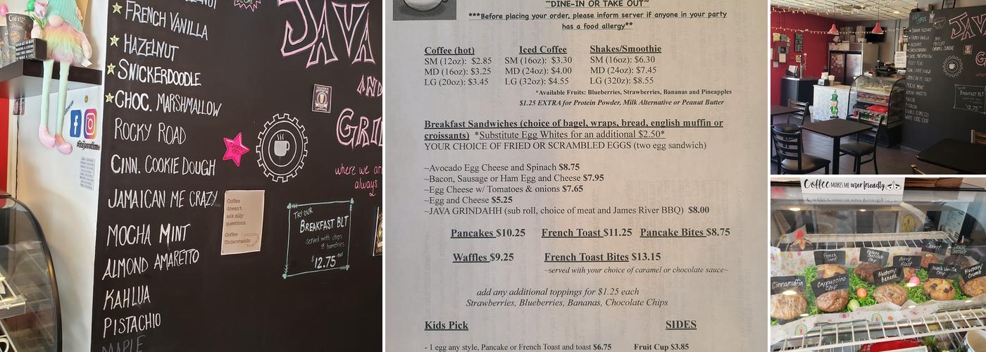 Java Grind And Grill Menu