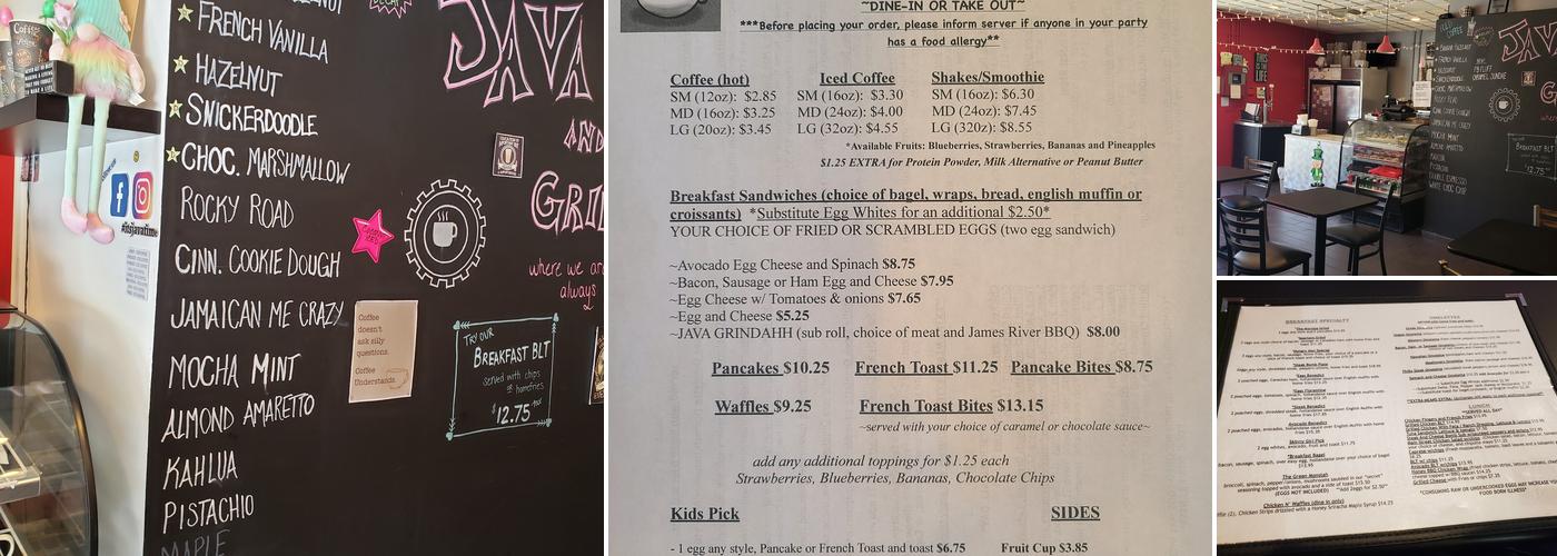 Java Grind And Grill Menu