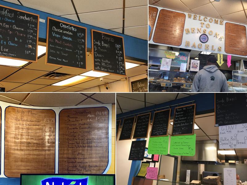 Benson's Bagels Menu